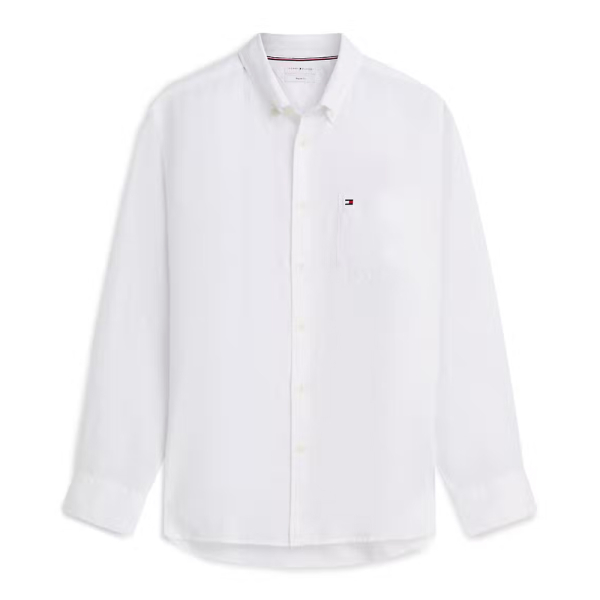 Tommy Hilfiger T-shirts Blanc - Chemise coupe classique en pur lin lav - S - Ref 108 €